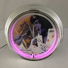 2010 Elvis Presley 15" Purple Neon Clock