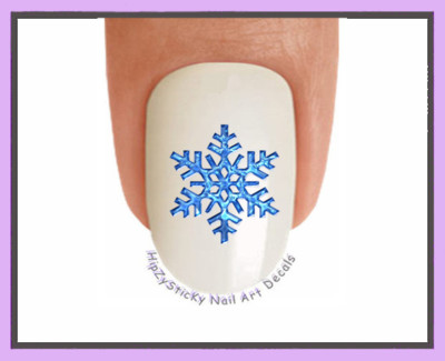 Nail Art X809 CHRISTMAS Winter Snowflakes Blue WaterSlide Nail Decals Transfers
