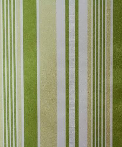 P+S Tapeta Włóknina Jewel 42064-30 pasków zielona biała jasnożółta struktura Satinglanz - Zdjęcie 1 z 3