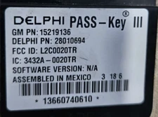 15219136 ✅CHEVROLET PONTIAC SATURN BUICK Immobilizer Anti Theft Pats transceiver