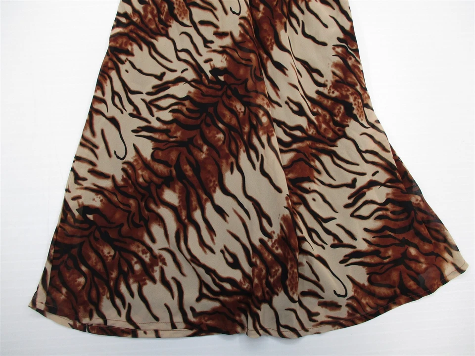 JOHNNY MARTIN Mujer Talla S Cintura Imperio Informal Rayas Marrón Solero Foto 3 de 4