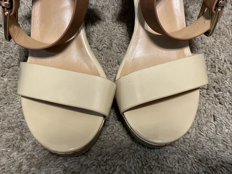 Call It Spring Beige Platform WEDGE HEEL Sandal Woman’s size 7 - Image 3 of 4