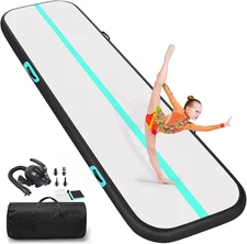 Air Gymnastics Tumbling Mat, 6.6Ft/10Ft/13Ft/16Ft/20Ft Inflatable Track Mat for