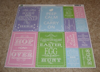 Reminisce 12x12 DieCut Sticker ~ Happy Easter.....Words/Phrases