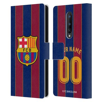 PERSONALIZED FC BARCELONA 2020/21 KIT LEATHER BOOK CASE FOR ONEPLUS PHONES