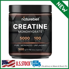 Evlution Pure Creatine 5000 Monohydrate Pre and Post Workout Unflavored 1.1Lb