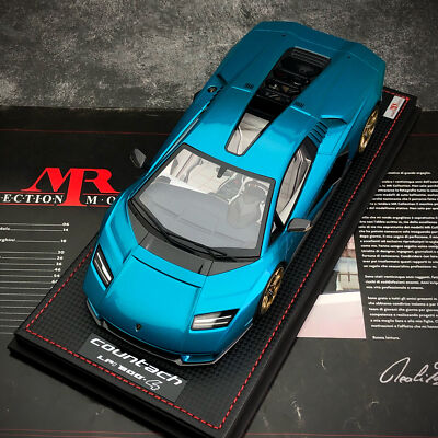 Rare MR 1:18 Lamborghini Countach LPI800-4 Blu Uranus Resin Car Model Collection