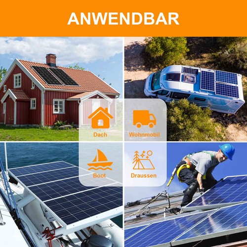 900W Wohnmobil Set Solaranlage Komplettpaket Solarmodul +  Montage PV Halterung - Bild 11 von 13