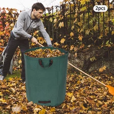 Pair Garden Waste Bags 132 Gallon Reusable Yard Leaf Lawn Trash Waste Bags