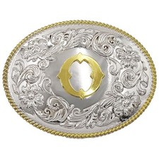 Golden Initial O Silver Metal Belt Buckle