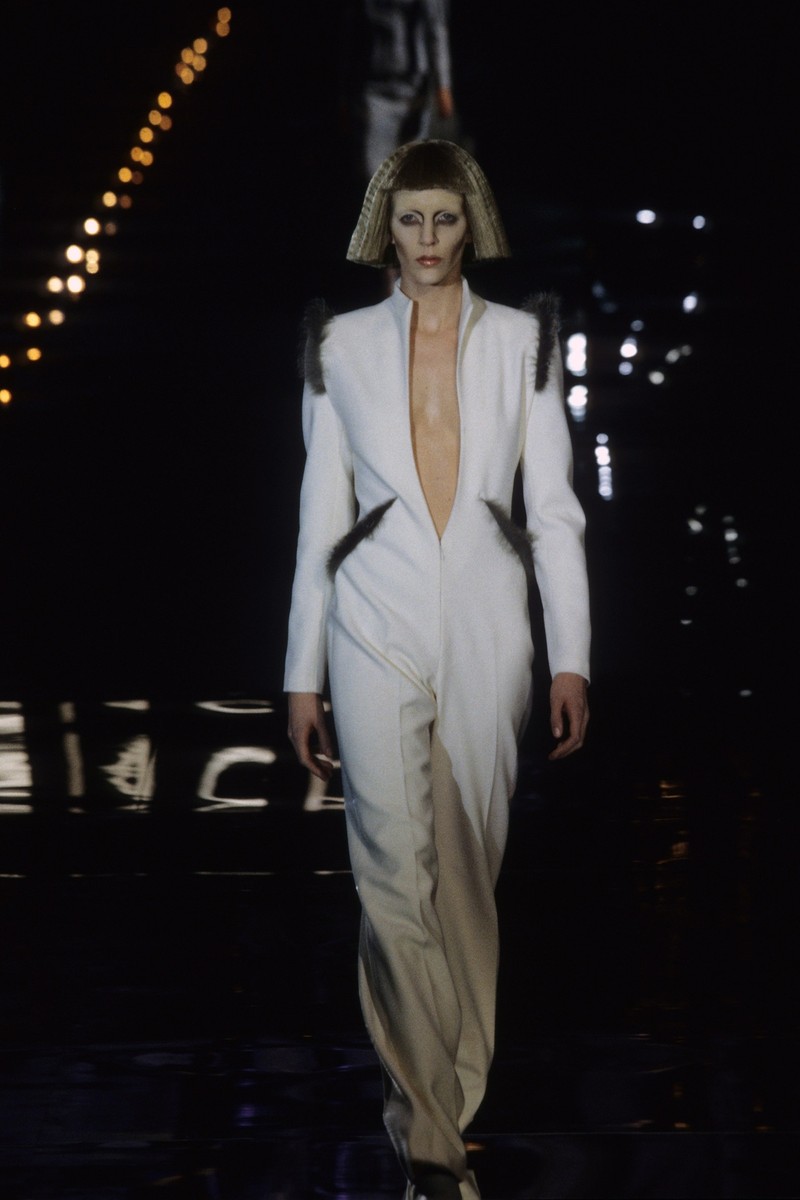 Givenchy by Alexander McQueen A/W 1999 'Tron' Mink-Trim Pant Suit