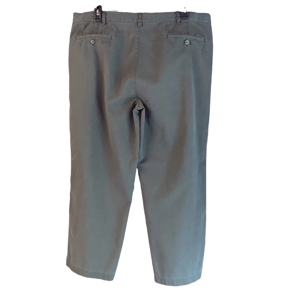 Pantalones Cherokee Para Hombre Verde Oscuro Caqui Plisados Delanteros Pierna Recta Usados en Excelente Condición - 44 x 30 Foto 3 de 4