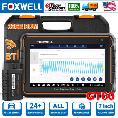 FOXWELL GT60 BT Bidirectional Scanner All System Car OBD2 Diagnostic Tool ABS