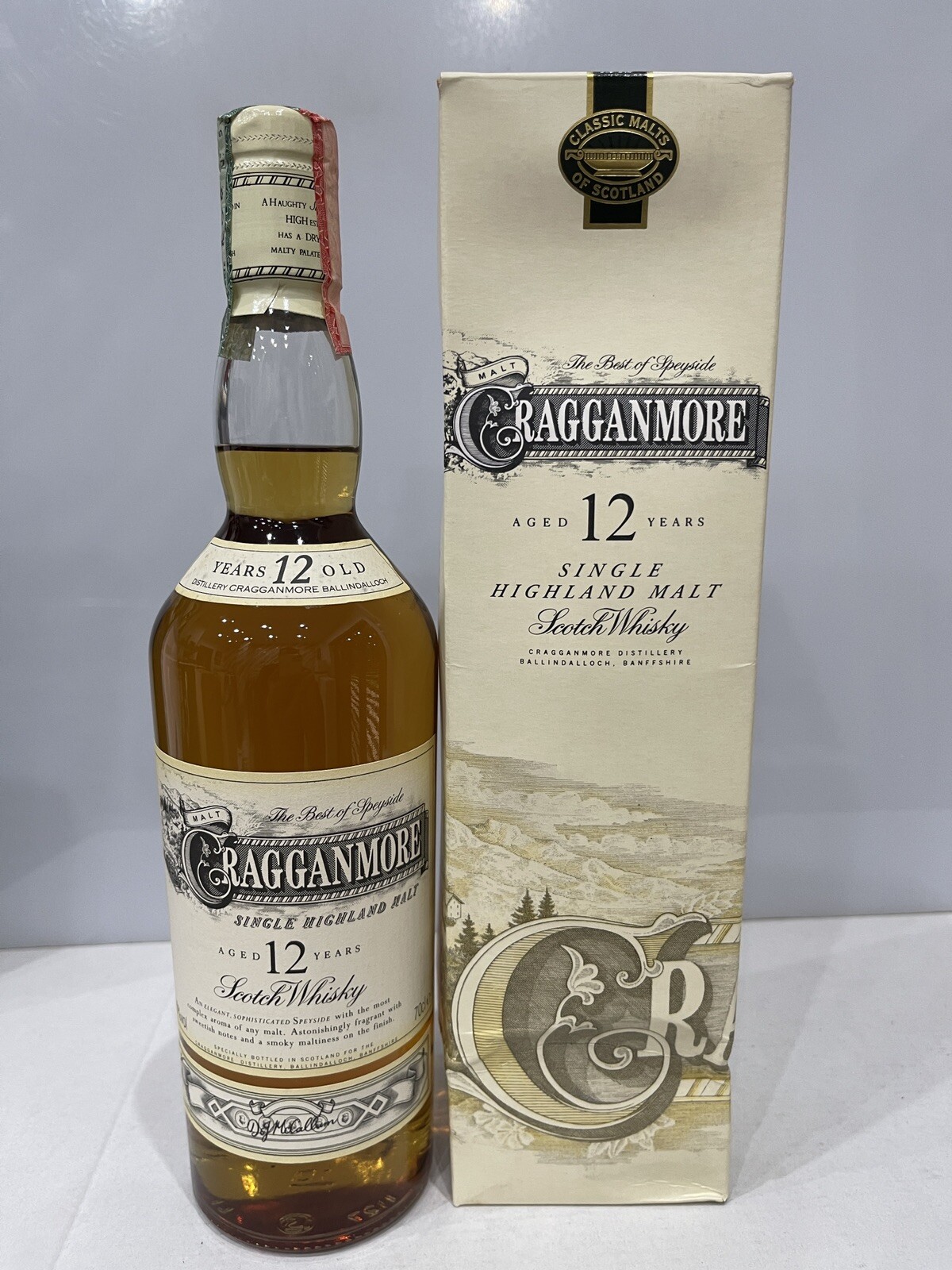 Cragganmore 12yo Single Highland Malt Scotch Whisky 70cl 40% Vol Vintage 90