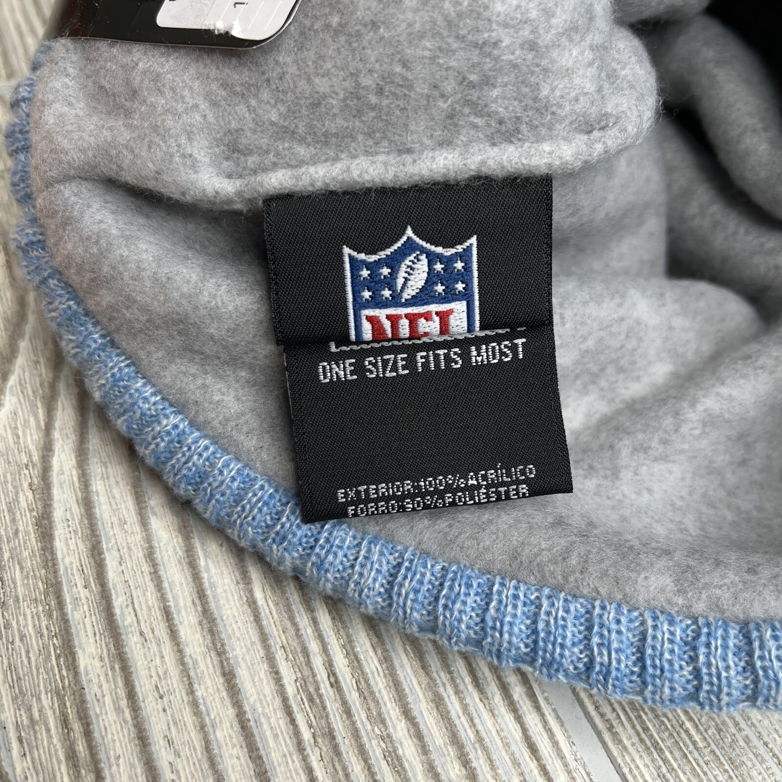 New Era Houston Oilers Knit Hat Beanie Pom OSFM Blue Gray Football NFL