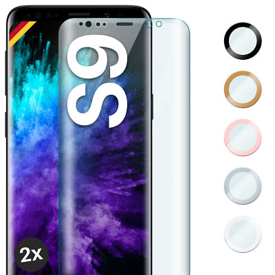 2x Panzerfolie für Samsung Galaxy S9 Hart Echt Glas Full Screen Cover Schutzglas