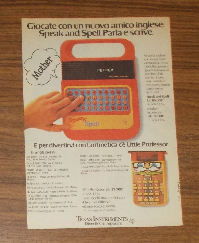 Seltene Werbung TEXAS INSTRUMENTS LITTLE PROFESSOR Taschenrechner 1979 - Bild 1 von 1