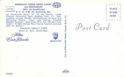 Postcard Georgian Lodge Hotel Court and Restaurant Brunswick