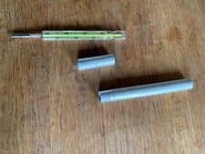 Artex Thermomètre ancien métal dans étui métal vintage