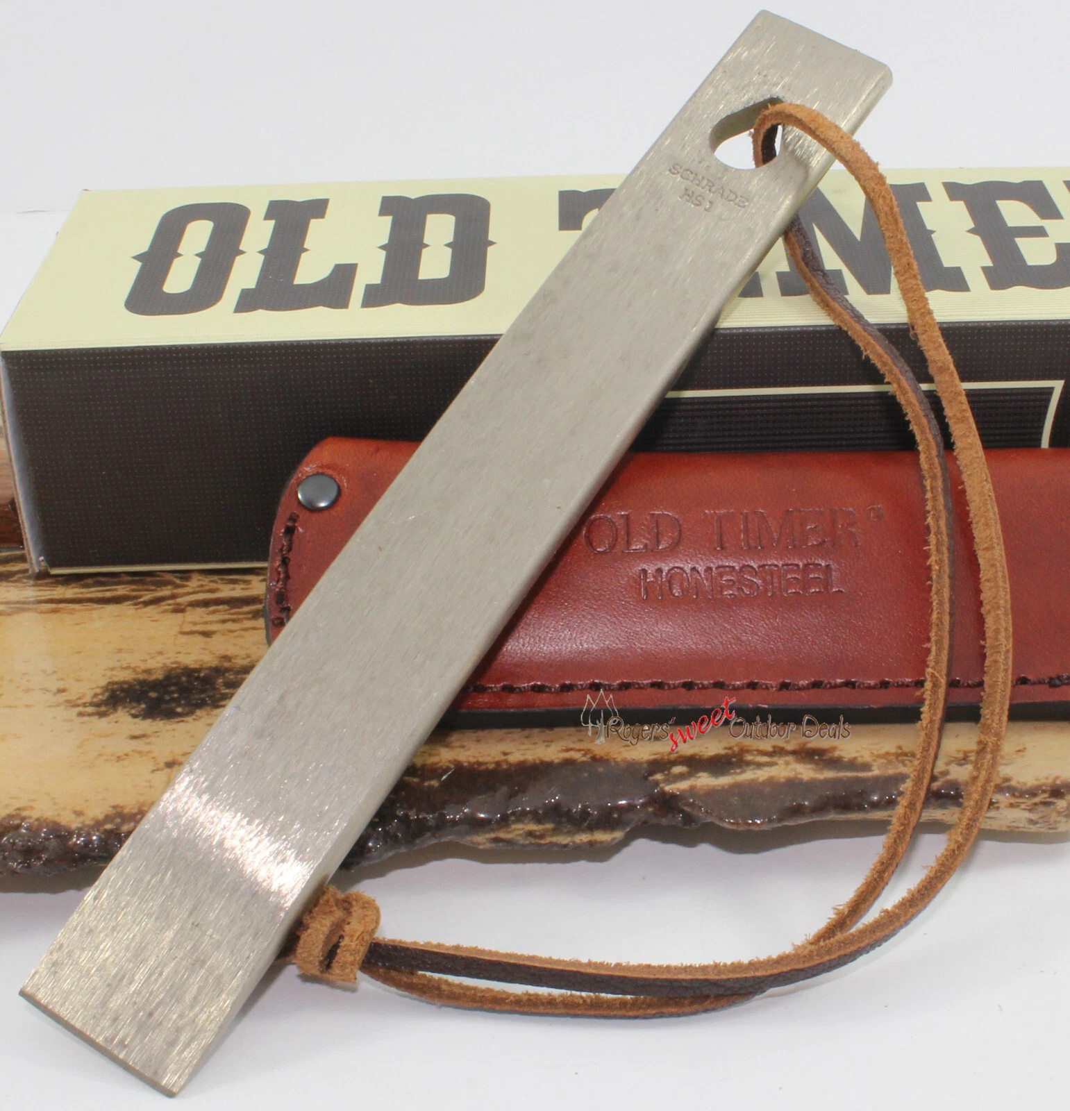 Schrade Old Timer HS1 Honesteel Knife Sharpener and Honing Steel Leather Sheath
