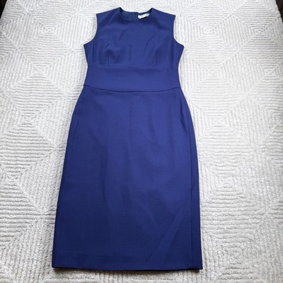 Max Mara Sheath Dress Women's Blue Sleeveless Italian Designer Luxury Business