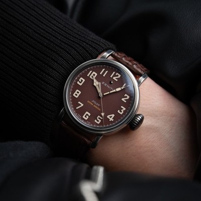 Zenith Pilot Burgundy Men's Watch - 11.1941.679/94.C814 for sale