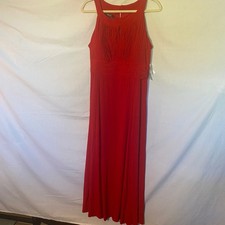 Style & Co Dress Red Sleeveless Keyhole Neck Maxi Dress Women Size 14 NWT