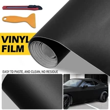 Premium Matte Black Car Vinyl Wrap Film Sticker Decal Bubble Free Air Release EC