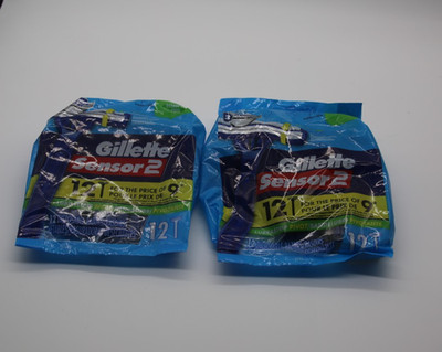GILLETTE SENSOR 2 LUBRASTRIP RAZORS -2- 12 PER PACK - PACKS - TOTAL OF 24