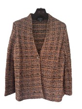 St. John-Long Sleeve Single Button Tweed Jacket-Size 14