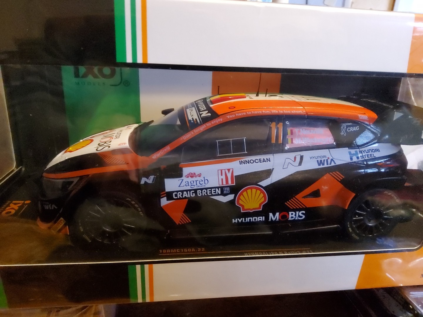 1/18 IXO HYUNDAI i20 N 2023 CROATIA RALLY #11 NEUVILLE , CRAIG BREEN TRIBUTE
