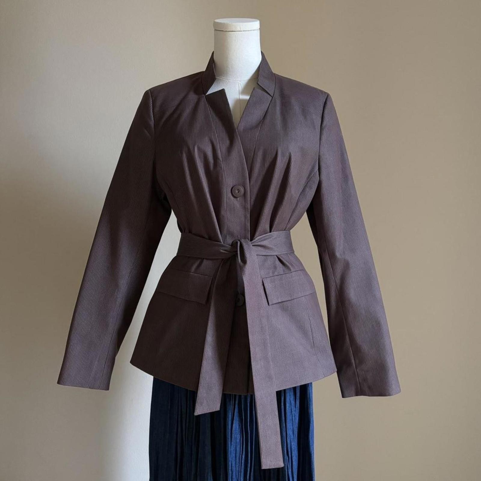 pendleton brown jacket with white pinstripes - image 1