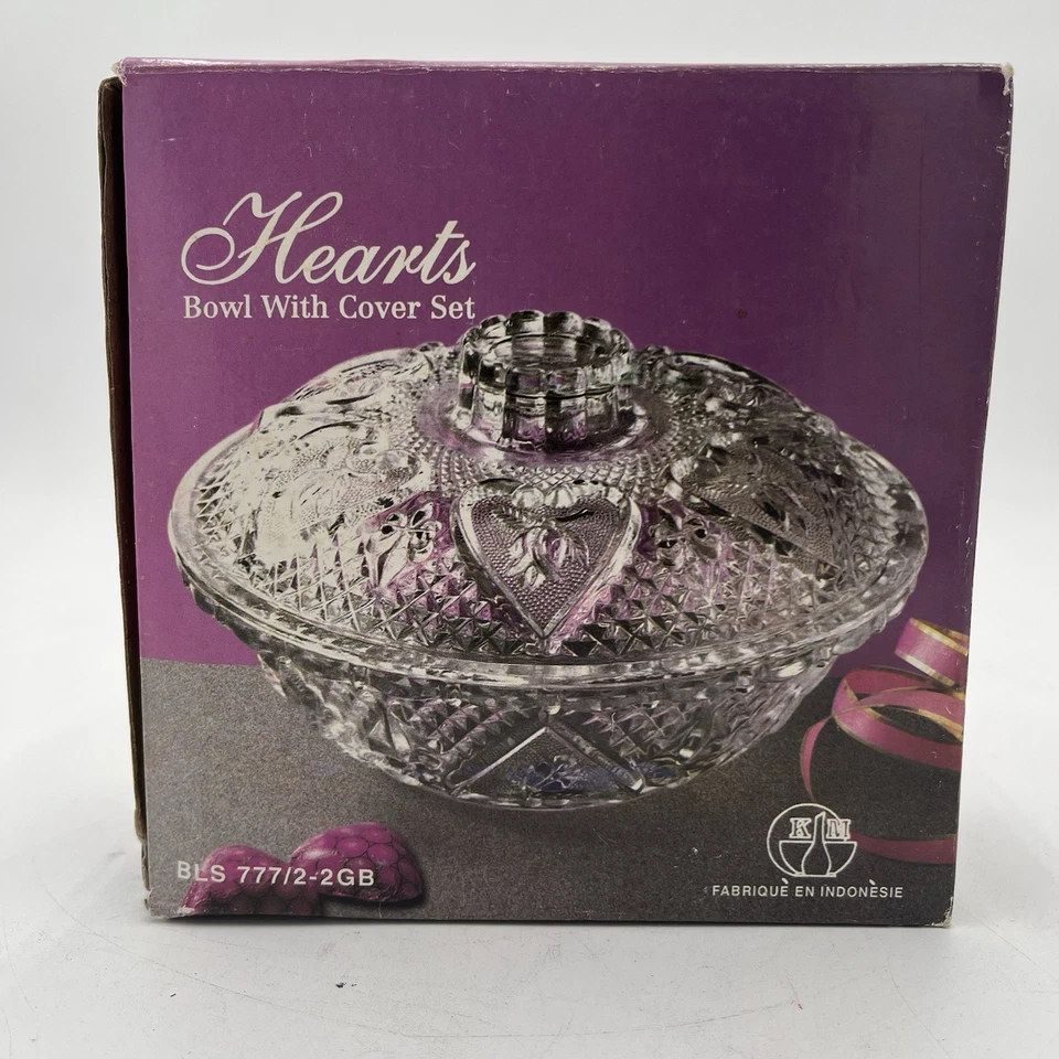 NAGELNEU!! KM Herzen Schüssel mit Deckel Set für Süßigkeiten, Snacks, Lebensmittel BLS 777/2-2GB