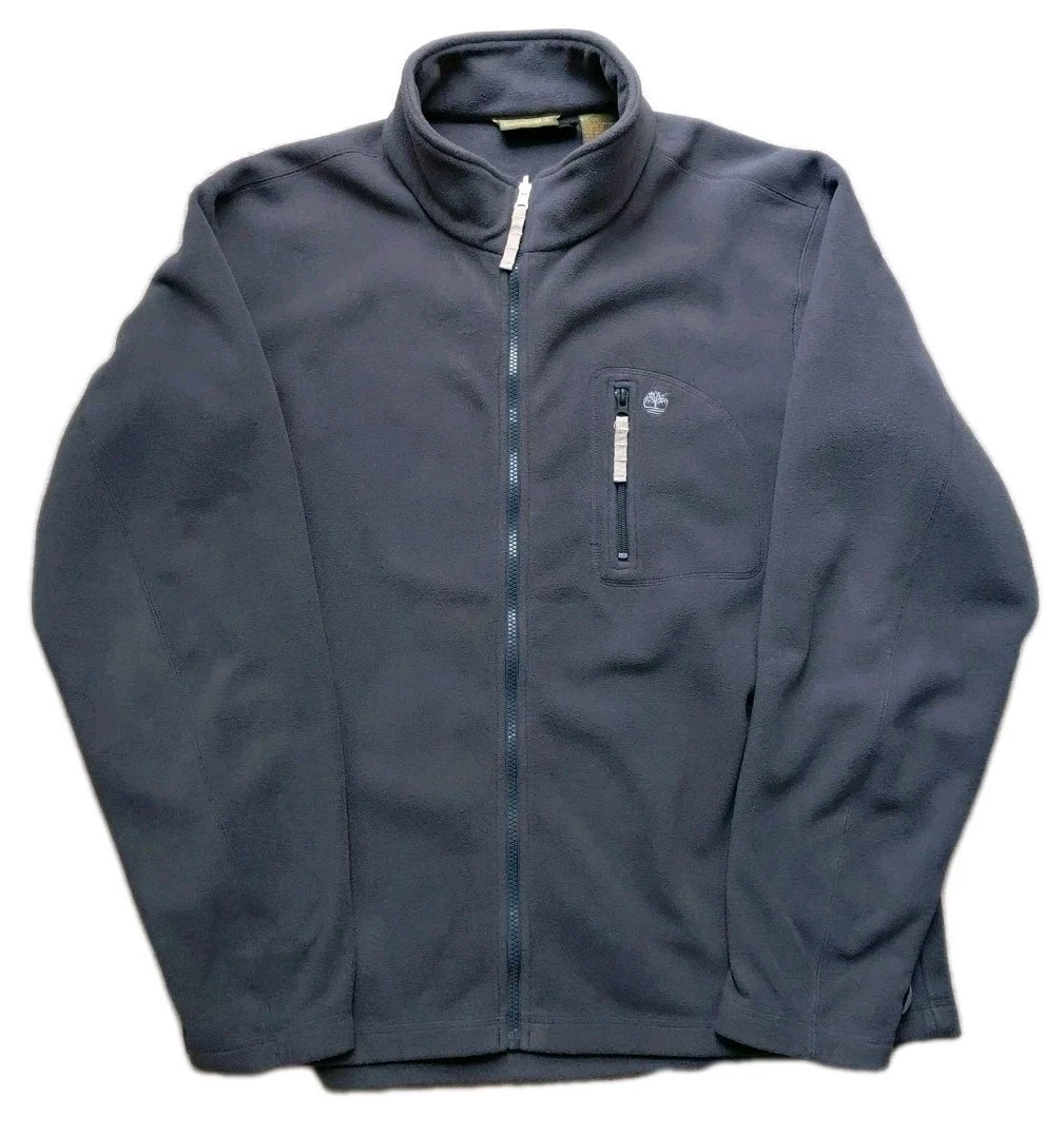 Timberland Mens Full Zip Fleece Jacket Size XL Charcoal Grey