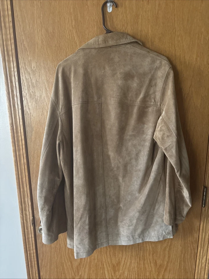 Newport Harbor мужской средний амбара пальто куртка замши кожи желтовато-коричневый моющийся карманы - Изображение 2 из 4