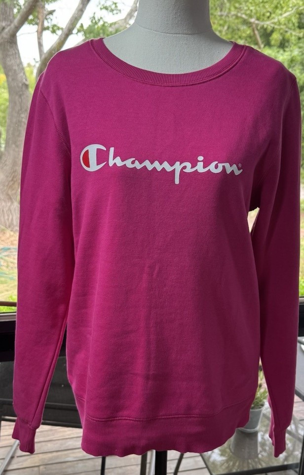 Champion Script Crew Jumper Womans Size 10 - Pink
