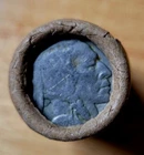Buffalo Nickels-5c Shotgun Roll--Unsearched Old Bank Wrapped $1 Roll