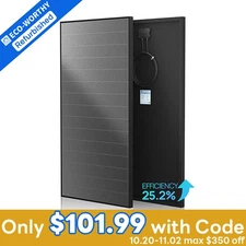 ECO-WORTHY 200W Solar Panel 25.2% High Efficiency All Black Hpbc Technology RV