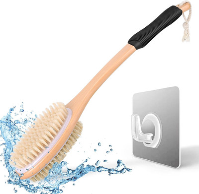 KIPRITII Ergonomischer Rückenschrubber für Dusche - Doppelseitige Rückenbürste Lang H