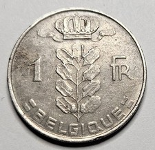 1966 Belgium 1 One Franc - French Text - Belgian Coin - Copper Nickel World Coin