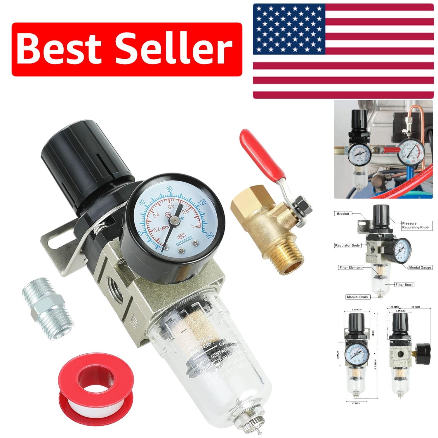 Water Oil Separator With Adjustable Pressure Control