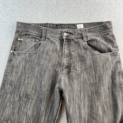 Southpole Jeans Mens 38 Black Straight Leg Baggy Denim Y2K Hip Hop