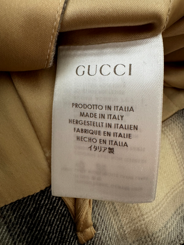 Gucci Auth Gray Full Wrap Wool Skirt 4 US 40 IT 36 EU S Lined Zip Ruffle Runway - 第 11/13 張圖片