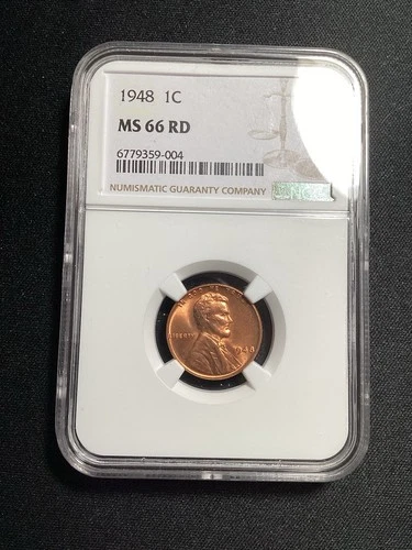 Beautiful High Grade 1948 Lincoln Cent.  NGC GRADED MS66 RED