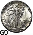 1939-D Walking Liberty Half Dollar, Lustrous Solid Gem BU++