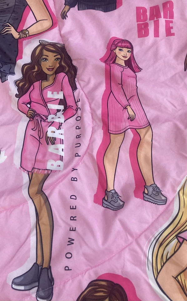 Limited Edition Barbie Twin Comforter Doubled Sided Size 7x5ft Color Pink - Image 2 of 3