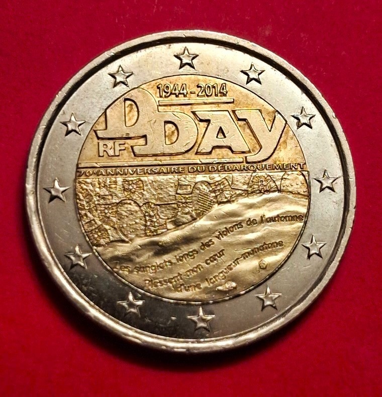 Pièce française de 2 € 2014- D Day- Commémoration du débarquement de 1944