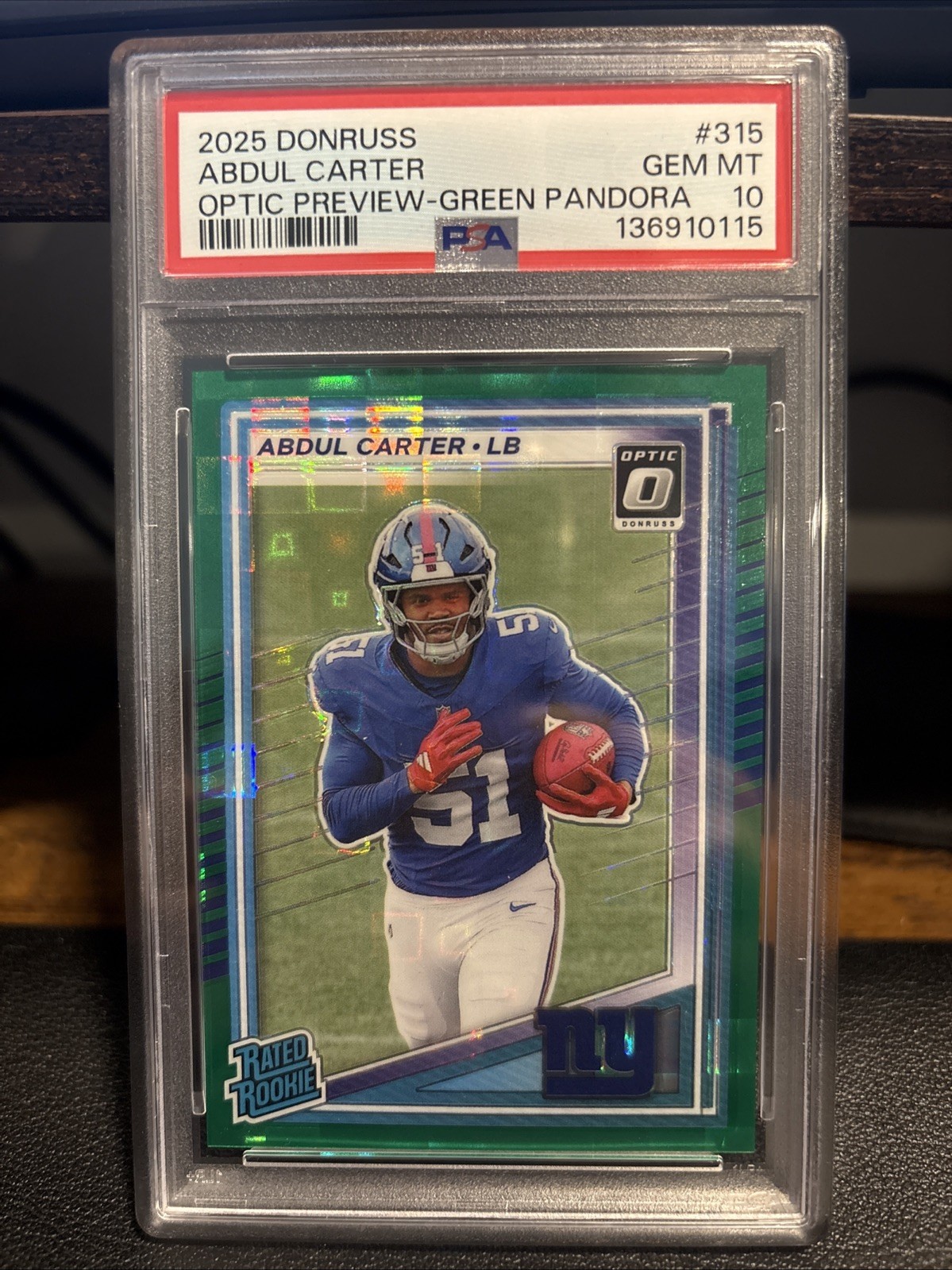 Abdul Carter Panini Donruss #315 Optic Preview-Green Pandora