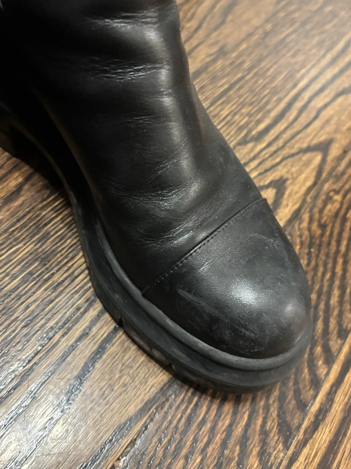 Stuart Weitzman Mujer Cuero Negro Botas de Combate Talla 5  Foto 4 de 4