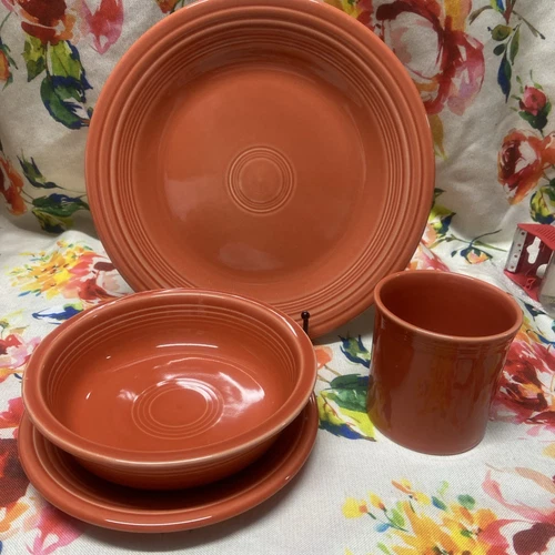Fiestaware Persimmon 4 Piece Place Setting Fiesta Retired